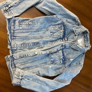 Old Navy small tall distressed denim jean jacket
